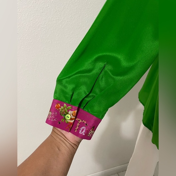 EUC L’Agence Gio Button Down Silk Shirt Size XL - Picture 8 of 16